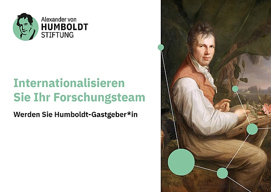 Broschüre "Internationalisieren Sie Ihr Forschungsteam: Werden Sie Humboldt-Gastgeber*in"